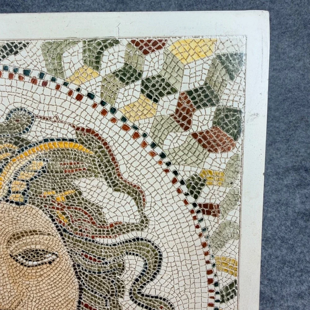 12" Medusa Mosaic Ceramic Wall Tile Plaque Greek Roman Mythology Wall Decor - Picture 7 of 9